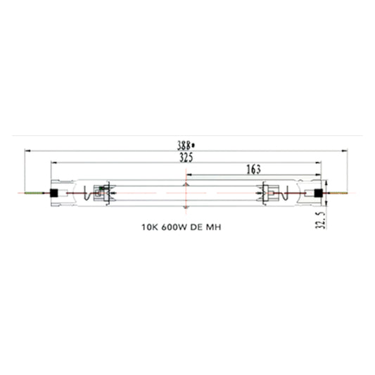 Growers Choice DE 600W MH 10K Finishing Lamp diagram