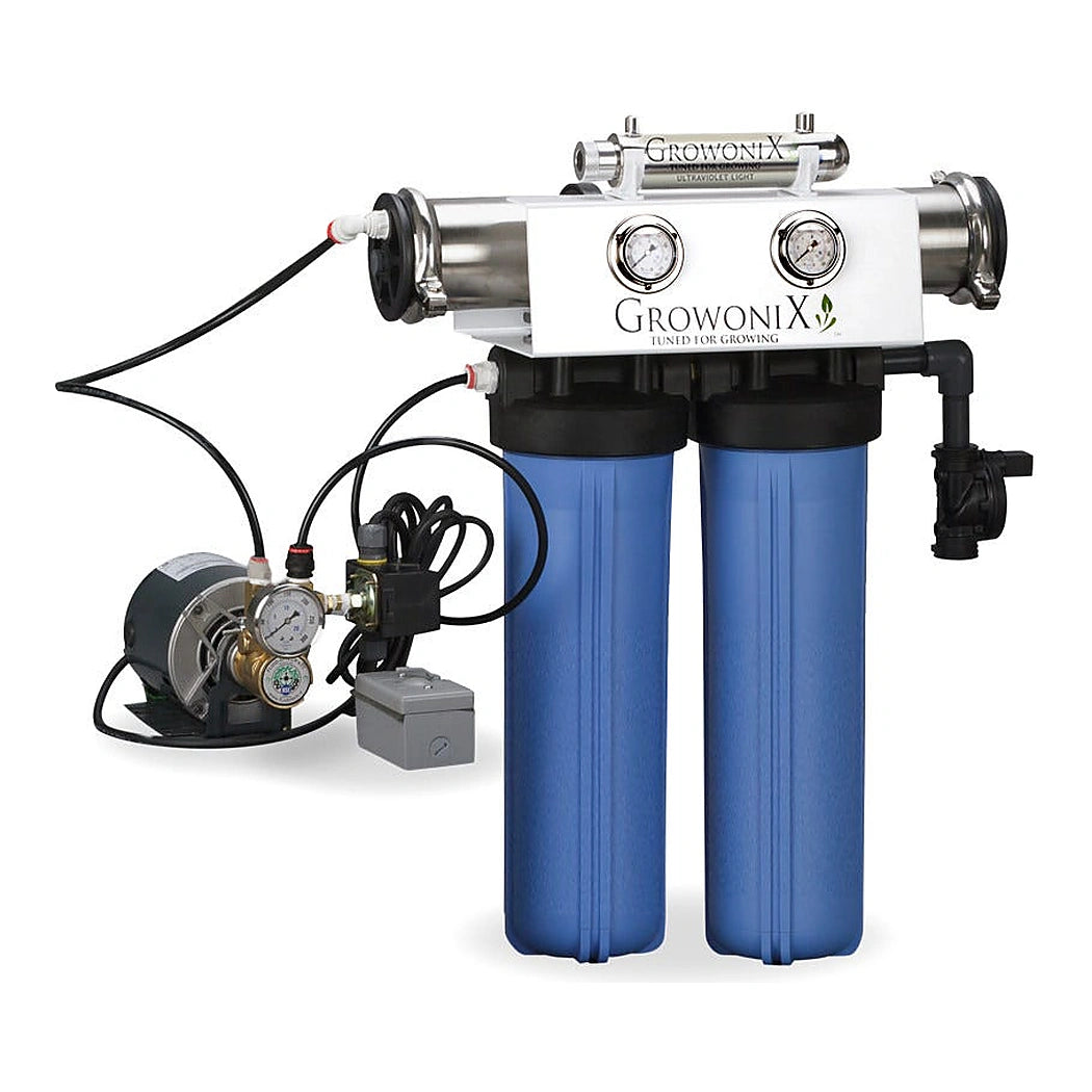 GrowoniX EX1000-T Deluxe Reverse Osmosis System with UV, Pump + Solenoid Valve 2000GPD w KDF