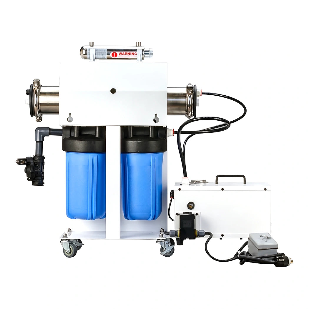 GrowoniX High Flow RO Water Filtration System GX1000 Deluxe back  view