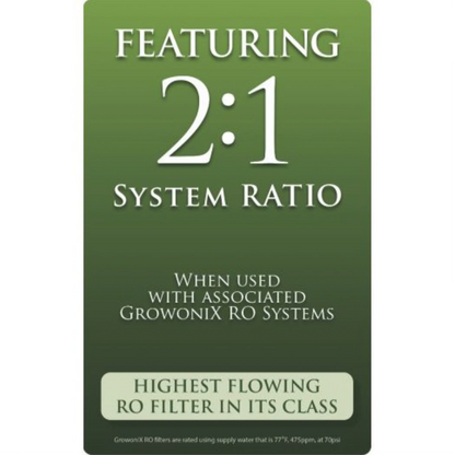 Growonix 150+ GPD High Rejection Cold Water Membrane featuring system ratio