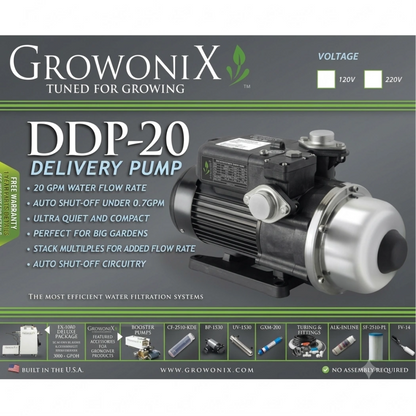Growonix 20 GPM Delivery Pump tuned for growing