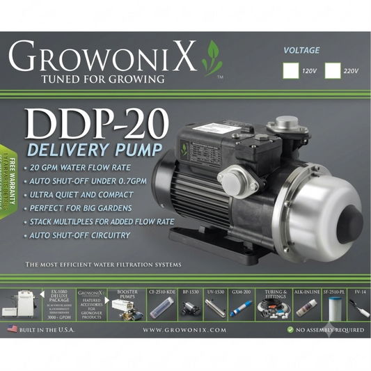 Growonix 20 GPM Delivery Pump tuned for growing