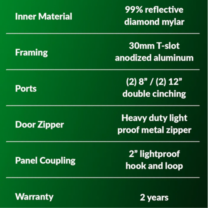 Grozeebo Slim Grow Tent specs