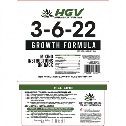 HGV Grow Dry Ready To Mix Formula label