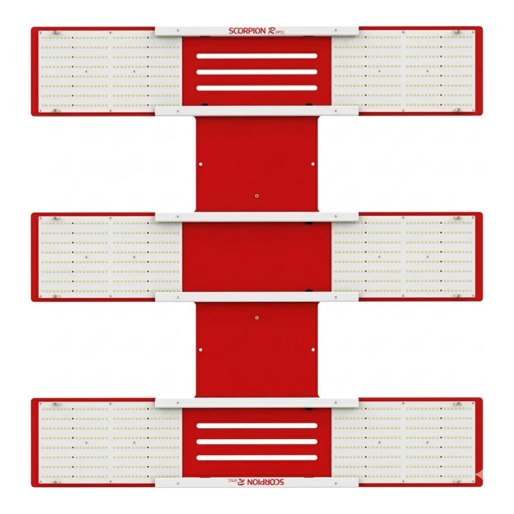HLG Scorpion Rspec 600W LED grow light, 240V, top view of the board layout