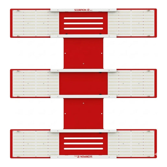 HLG Scorpion Rspec 600W LED grow light, 240V, top view of the board layout