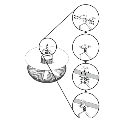 Hardware Kit, JD360, Round U-Bolt and Bracket mounting