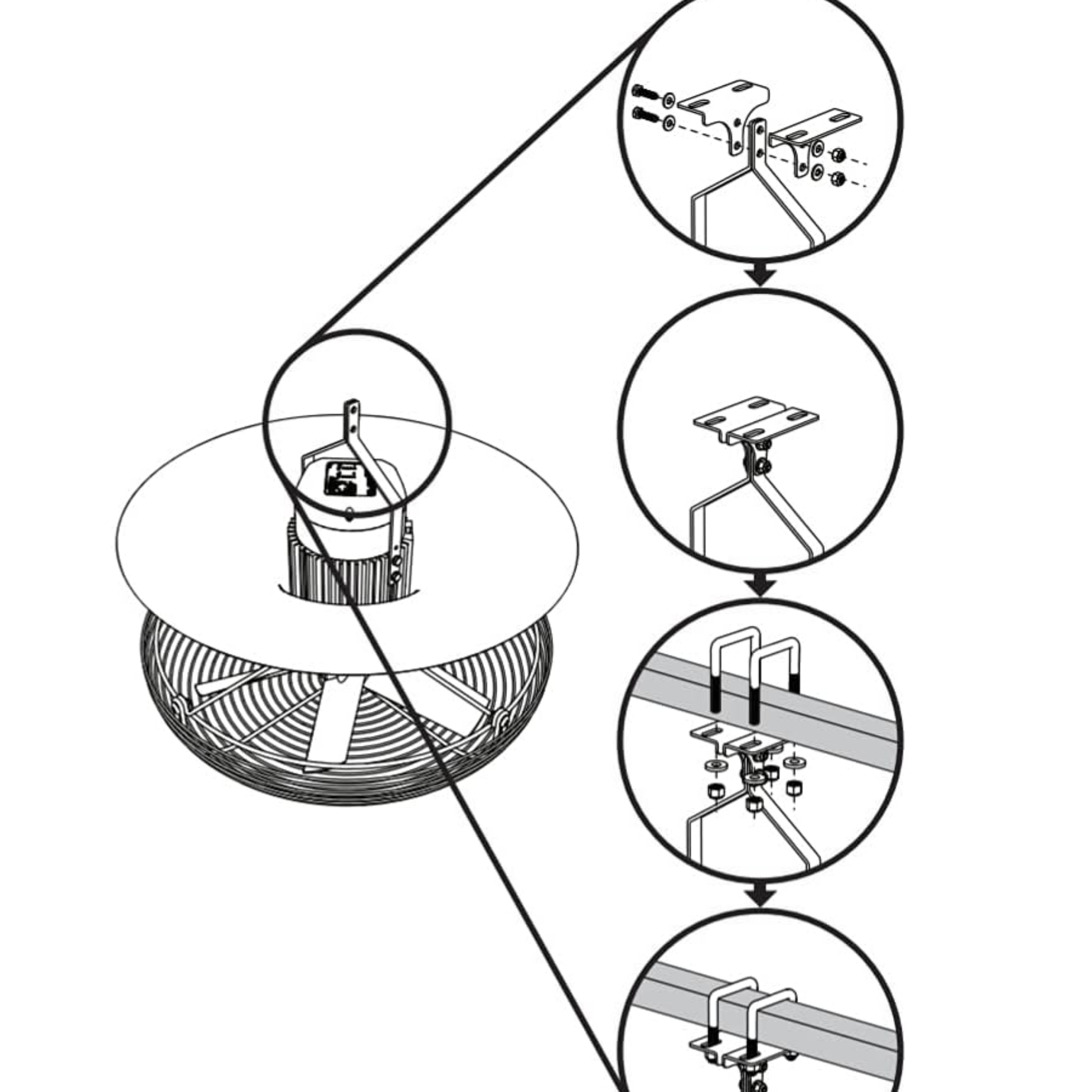 Hardware Kit, JD360, Square U-Bolt and Bracket how to install