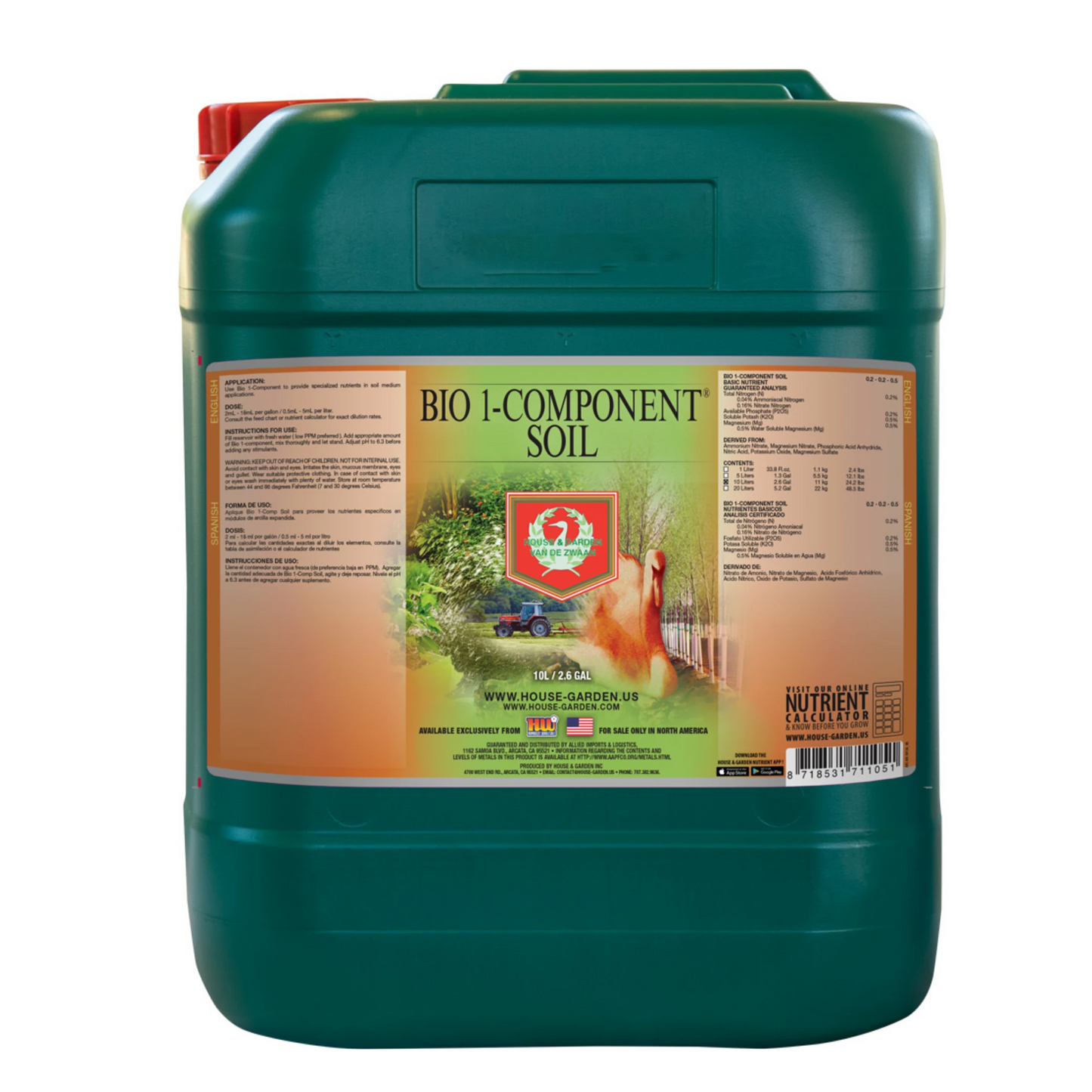 House & Garden Bio 1 Component Soil 10 liters