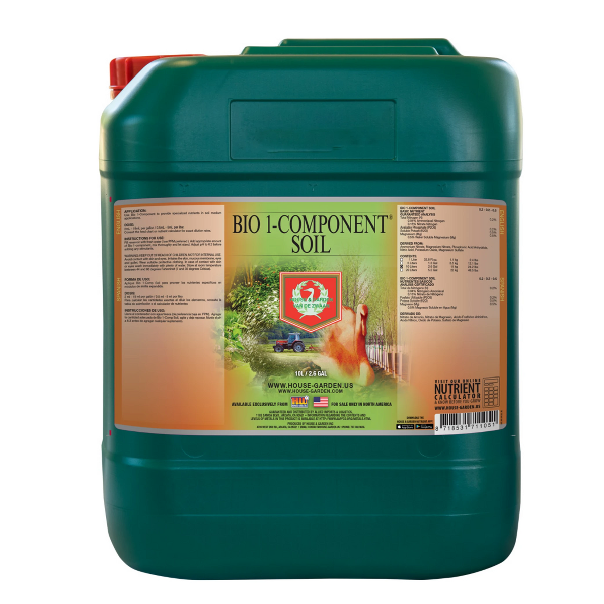 House & Garden Bio 1 Component Soil 10 liters
