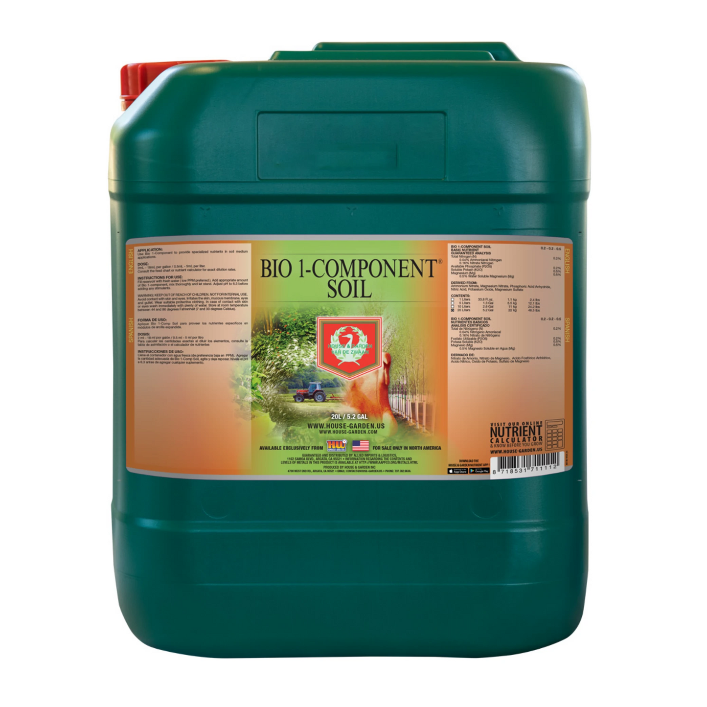 House & Garden Bio 1 Component Soil 20 liters