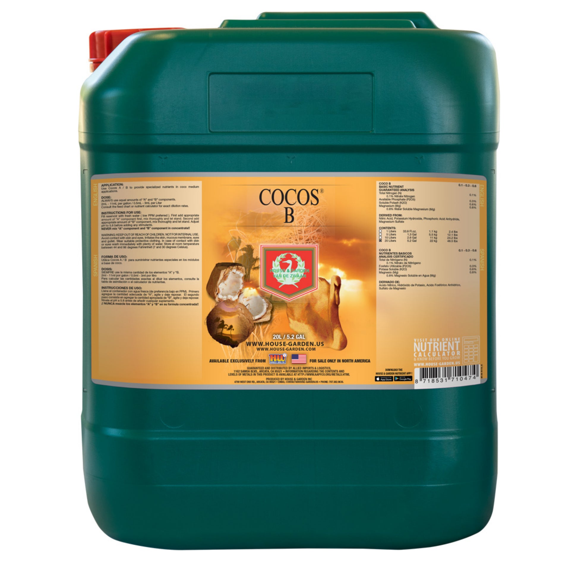 House & Garden Coco Nutrient B  20L