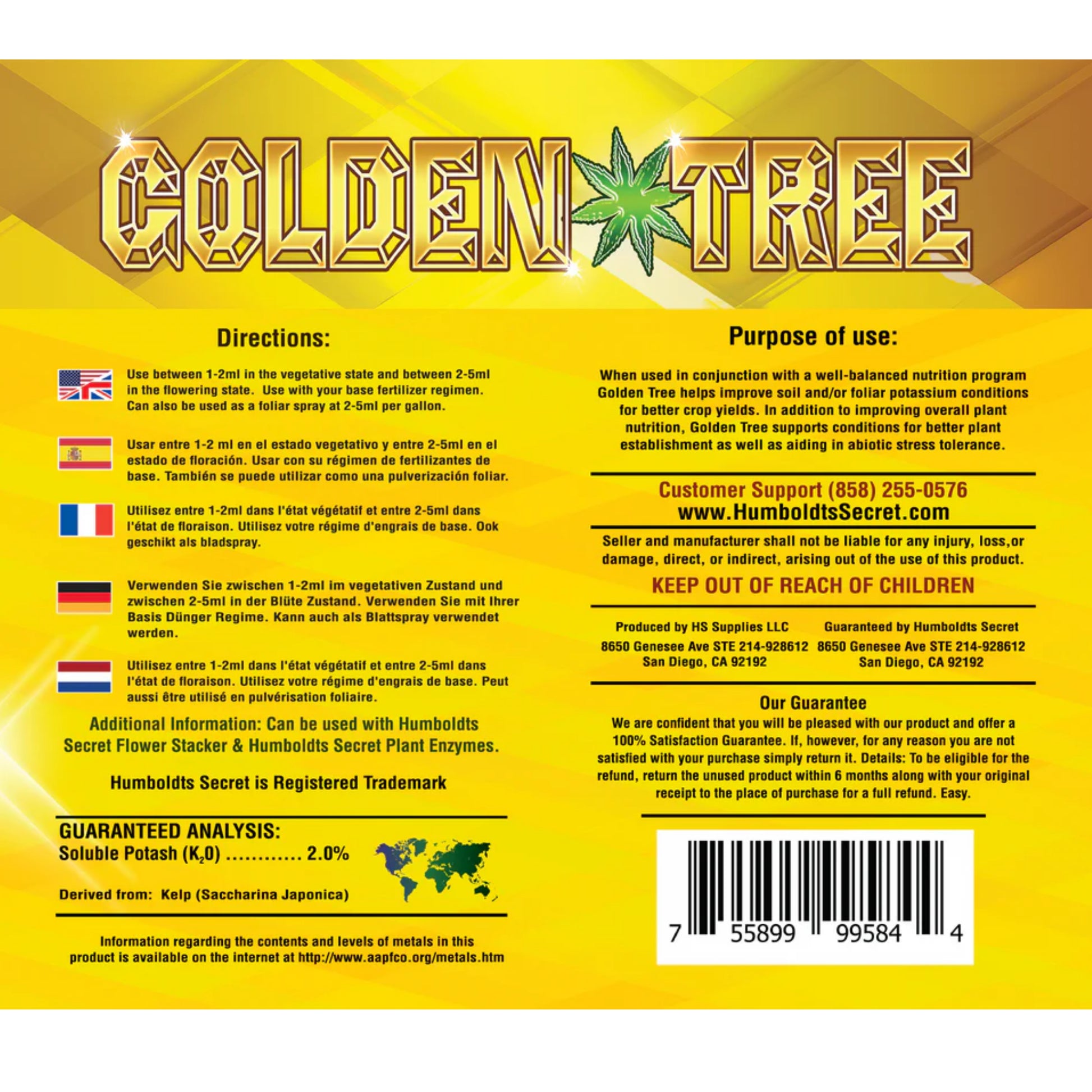 Humboldts Secret Golden Tree label