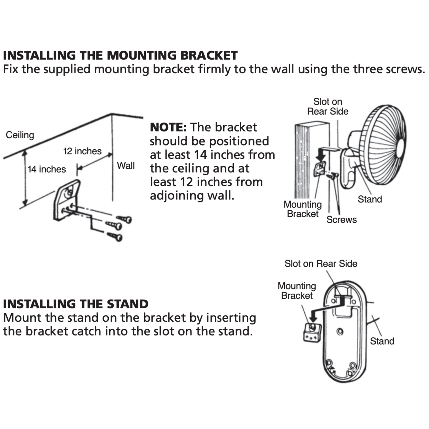 Hurricane 16in Wall Mount Fan classic diagram