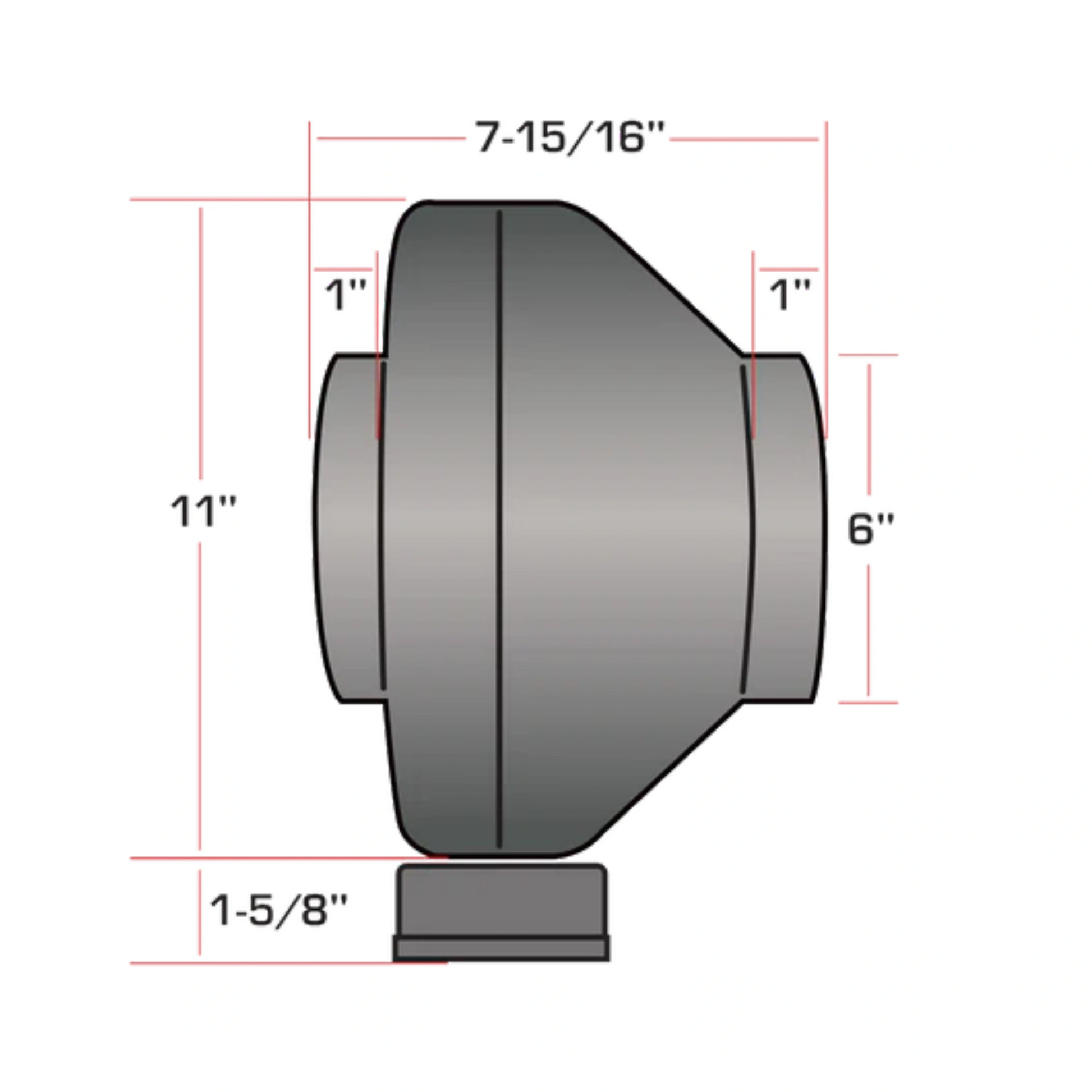 Hurricane Inline Fan 6in specs