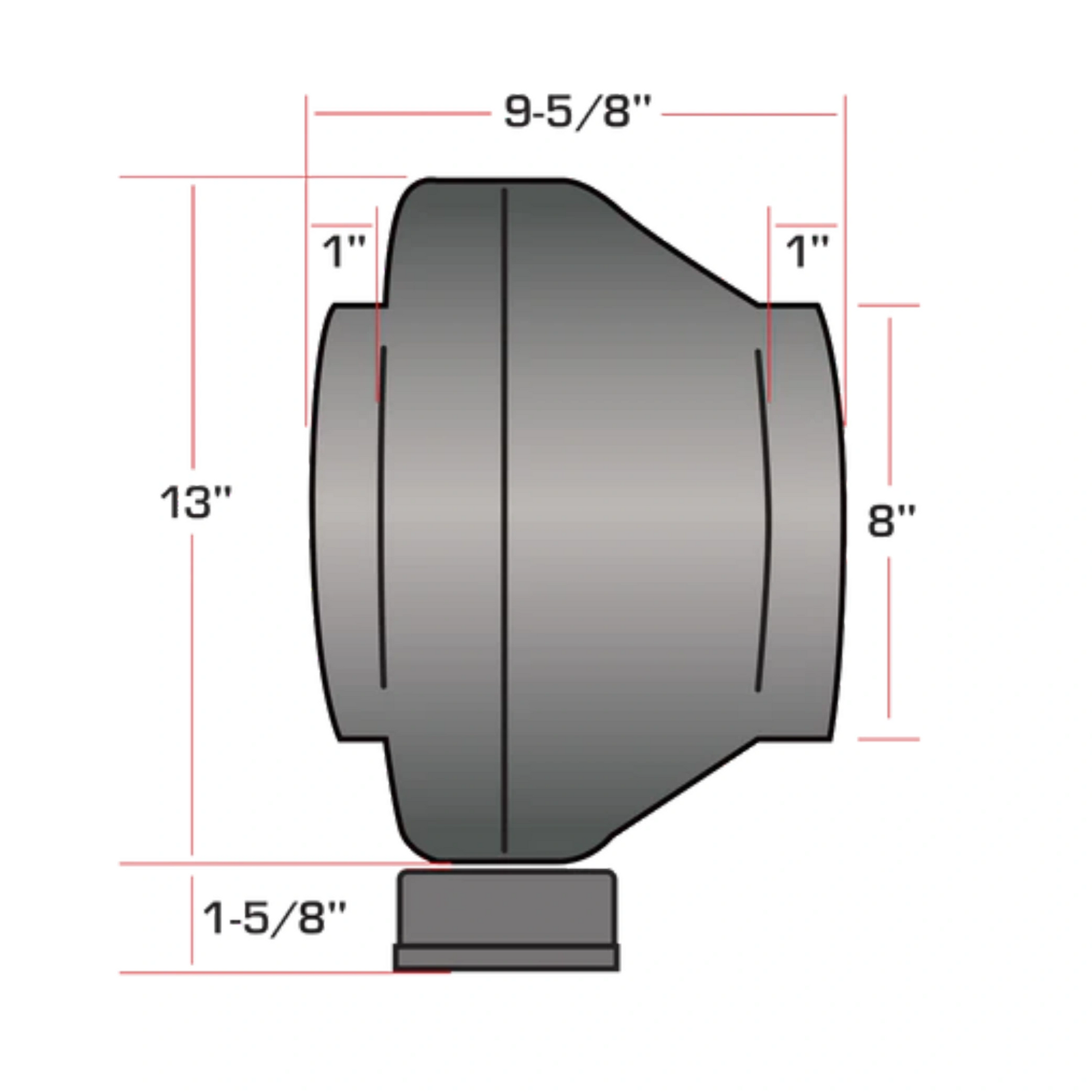 Hurricane Inline Fan 8in specs
