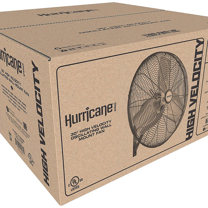 Hurricane Pro Commercial Grade Oscillating Wall Mount Fan 30 In box