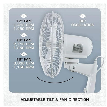 Hurricane Supreme Wall Mount Adjunstable Tilt & Fan Direction