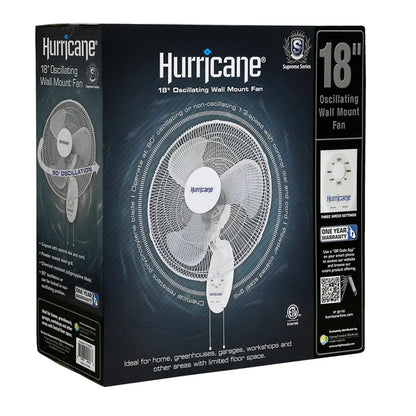 Hurricane Supreme Wall Mount Fan 18in box