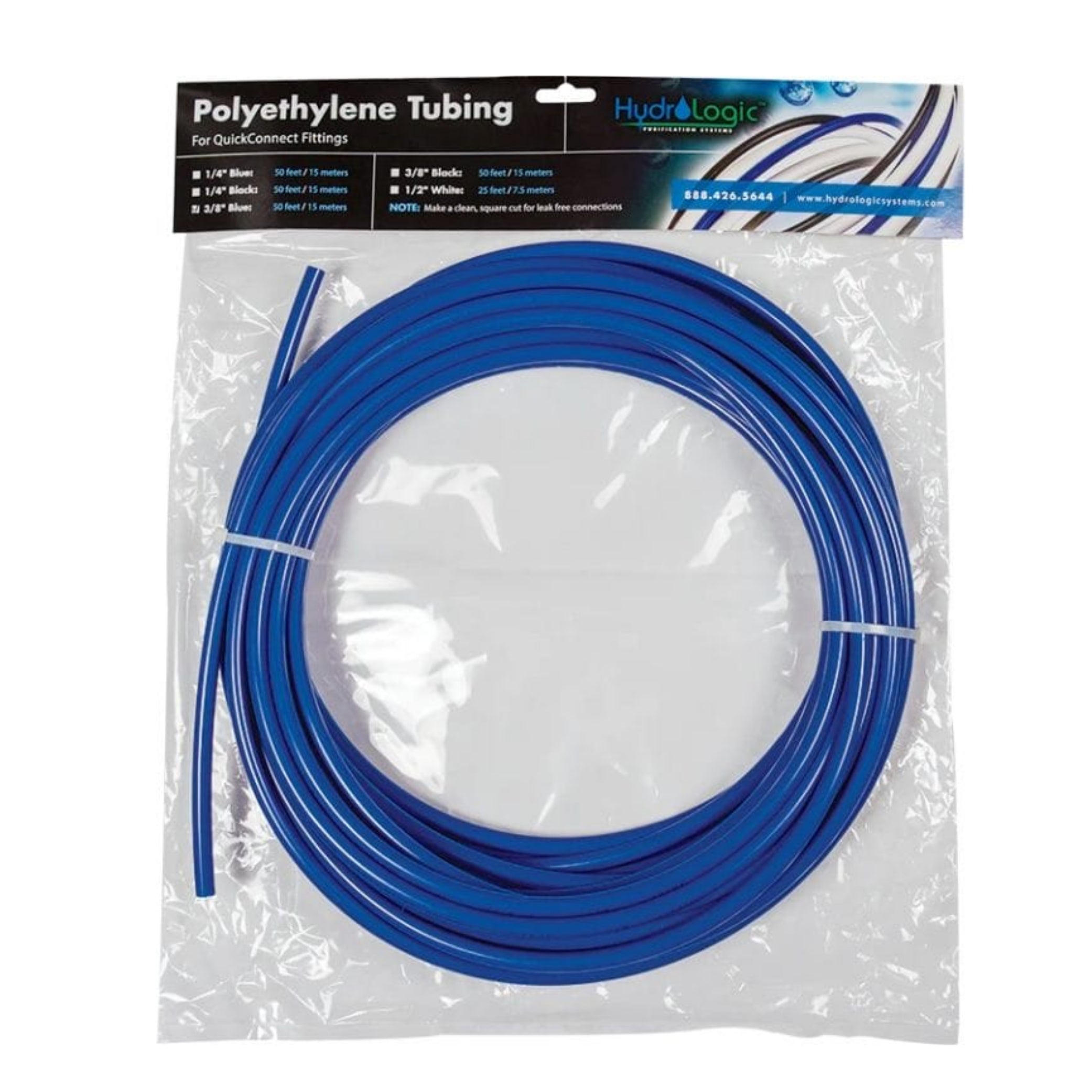 Hydro-Logic Blue Tubing 3/8" x 50ft