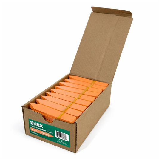 Hydrobuilder HBX Plant Labels Orange in the box