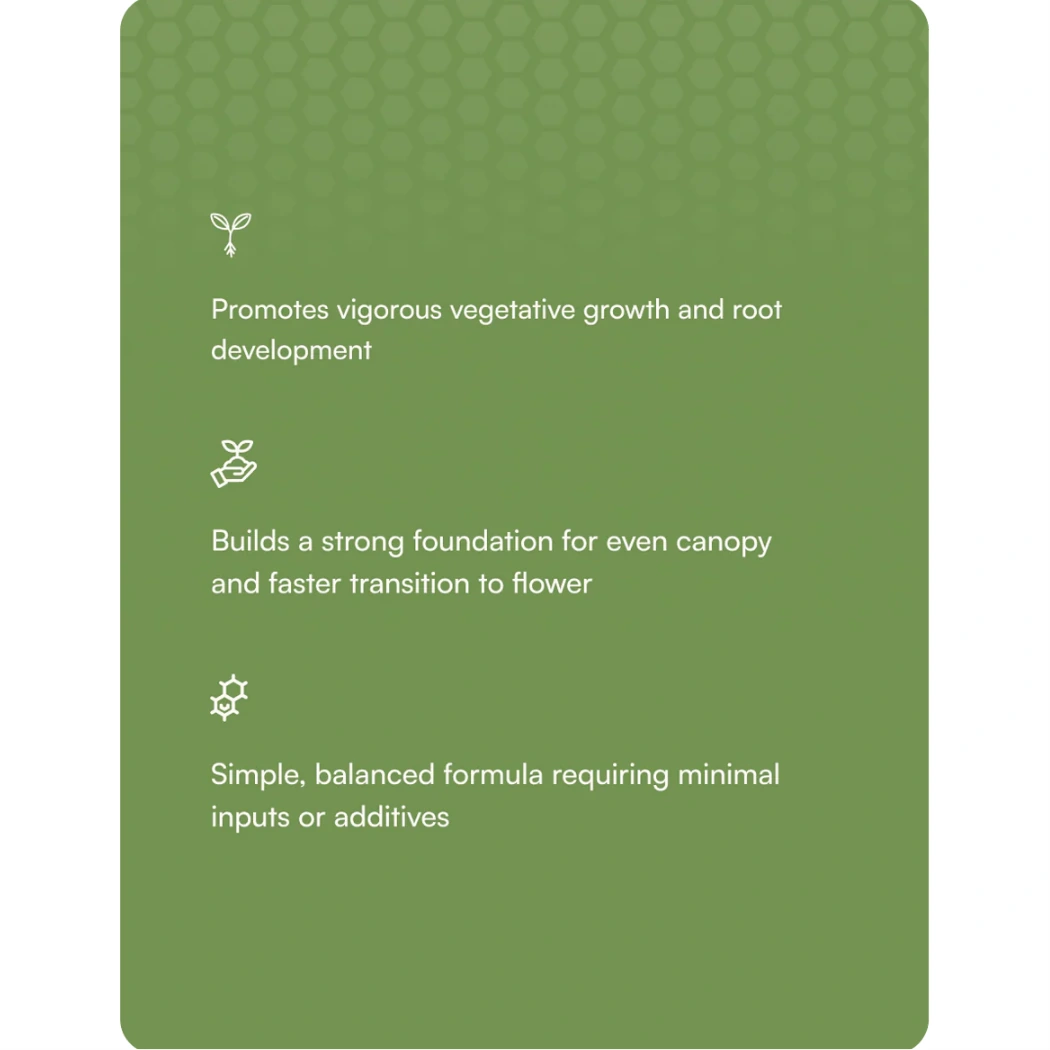 Hydrobuilder HGV Dry Grow characteristics