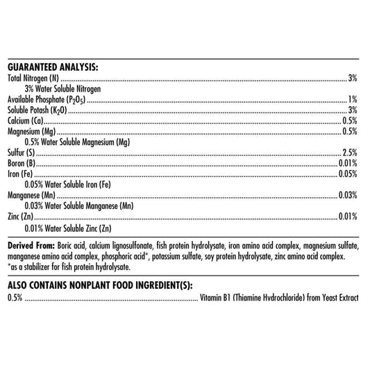 Iguana Juice Grow Guaranteed Analysis