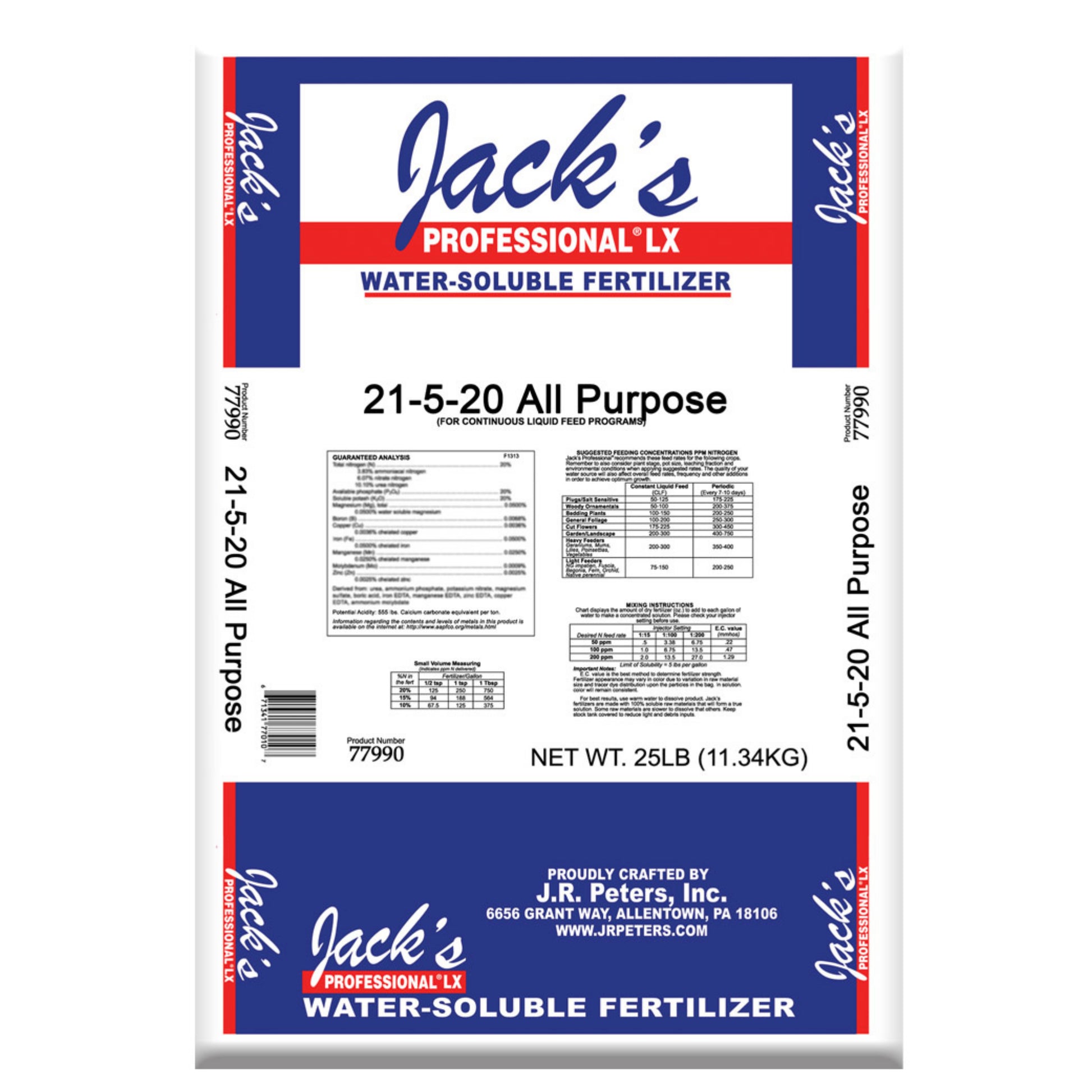 JR Peters Jack's Professional 21-5-20 All Purpose LX Fertilizer