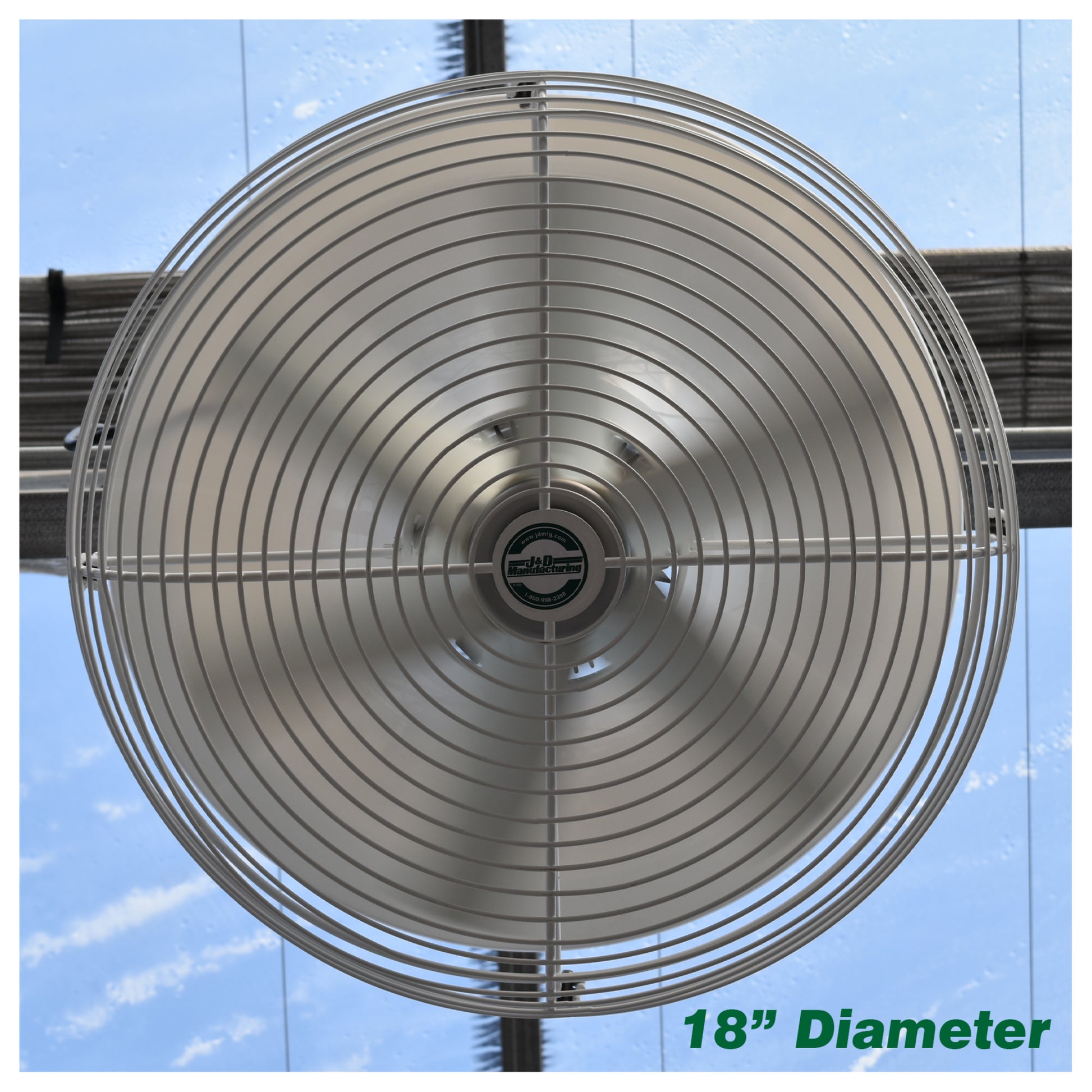J&D Manufacturing Destratification Fan  18"  upper view