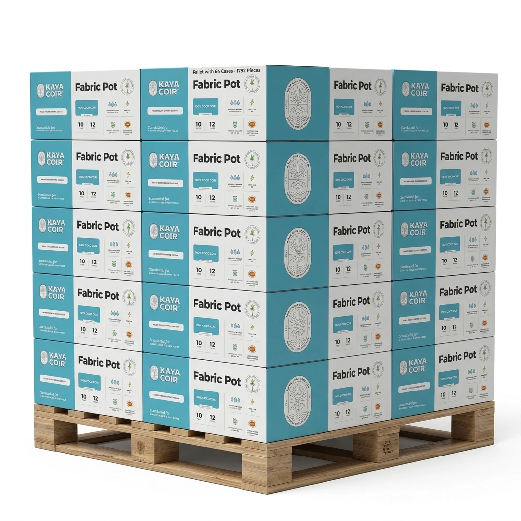 Kaya Coir 10 in Pallet with 80 Cases 960 Pieces fabric pots