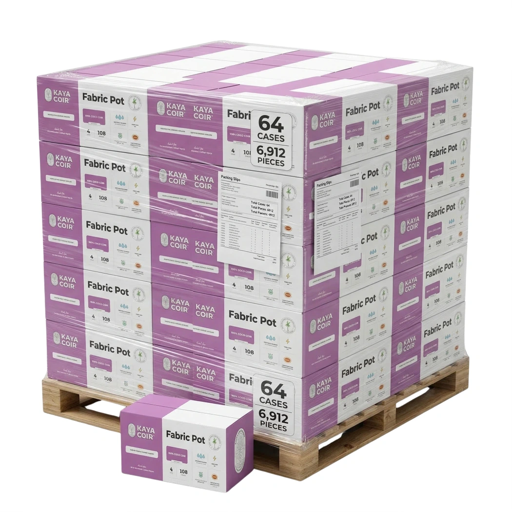 Kaya Coir 4 in Pallet with 64 Cases 6912 Pieces 