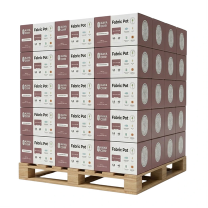 Kaya Coir 5.5 in (1.25 gal) Pallet with 64 Cases 2560 Pieces fabric pot