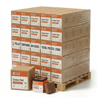 Kaya Coir 5 in 1 gal Pallet with 64 Cases 2560 Pieces Plastic Grow  pot