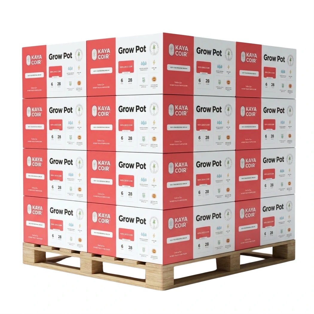 Kaya Coir 6 in Pallet with 64 Cases 1792 Plastic grow pot