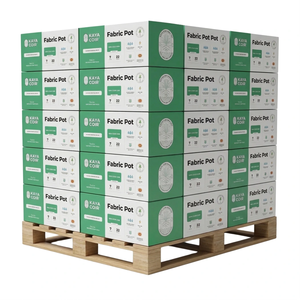 Kaya Coir 7 in (2 gal) Pallet with 66 Cases 1452 Pieces fabric pots