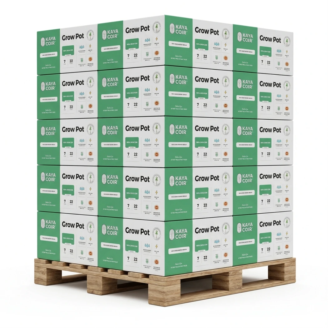 Kaya Coir 7 in (2 gal) Pallet with 66 Cases 1452 Pieces plastic grow pot