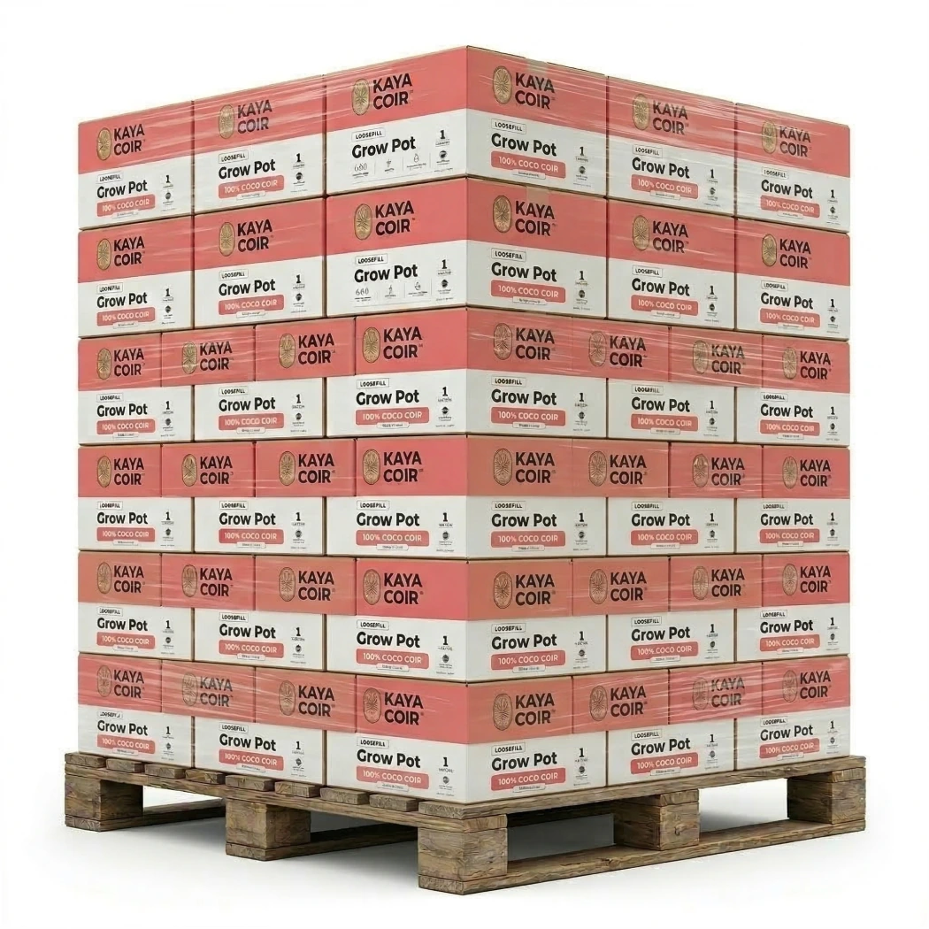 Kaya Coir Loose Fills 100% Coco 1 Gallon Pallet with 64 Cases - 768 Pieces