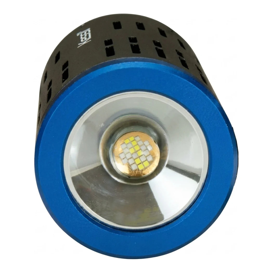 Kessil A160WE Tuna Blue LED aquarium light, front lens with blue ring