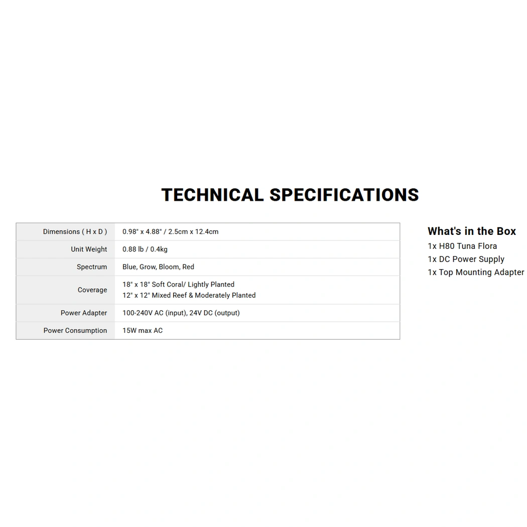 Kessil H80 full specs