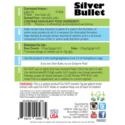 Key To Life Silver Bullet back label