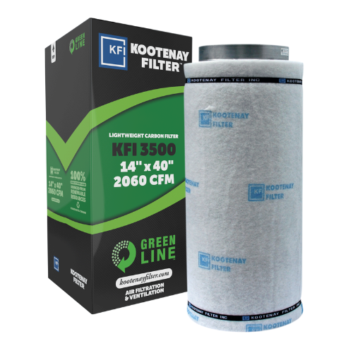 Kootenay Green Line Carbon Filter 3500 with 14 flange x40 and 2060cfm