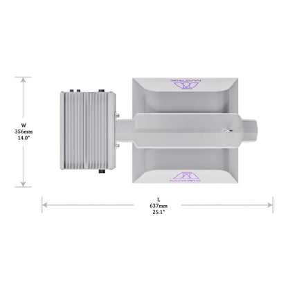 Matrix DE 1000W (DE HPS Lamp Included) dimensions