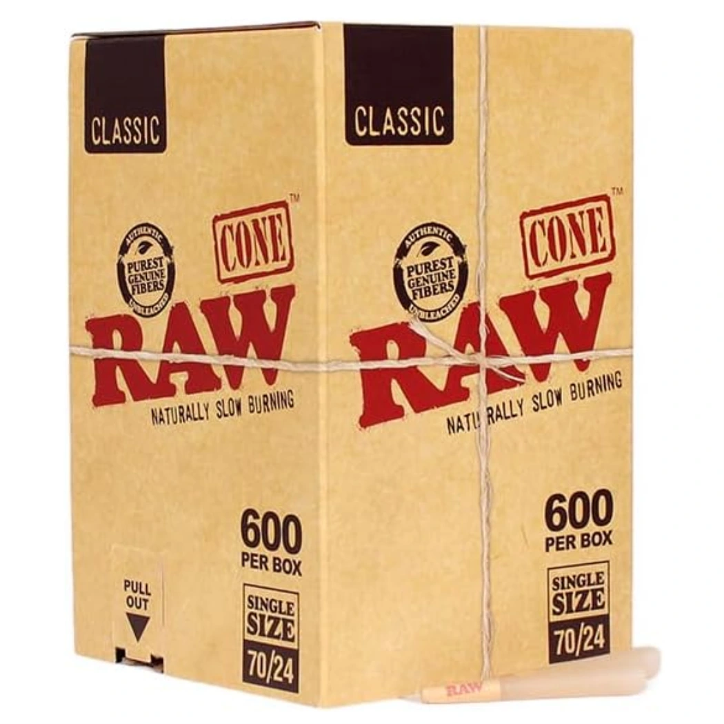 Raw Classic Bulk 70mm/24mm Pre-Roll Cones 600pk 