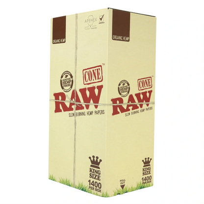 Raw Organic Bulk King Size Pre-Roll Cones 1400pk box
