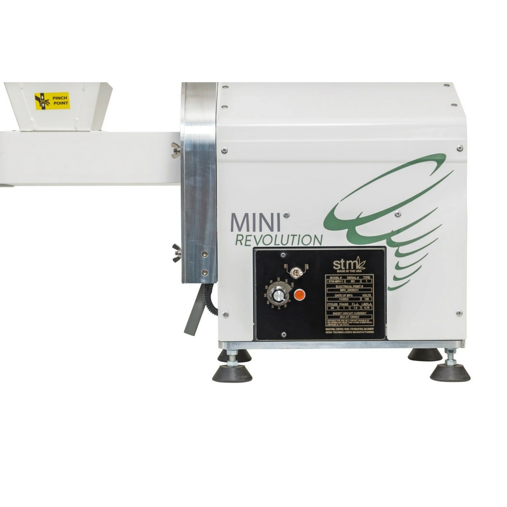 STM Mini-Revolution Commercial Flower Grinder Control Side
