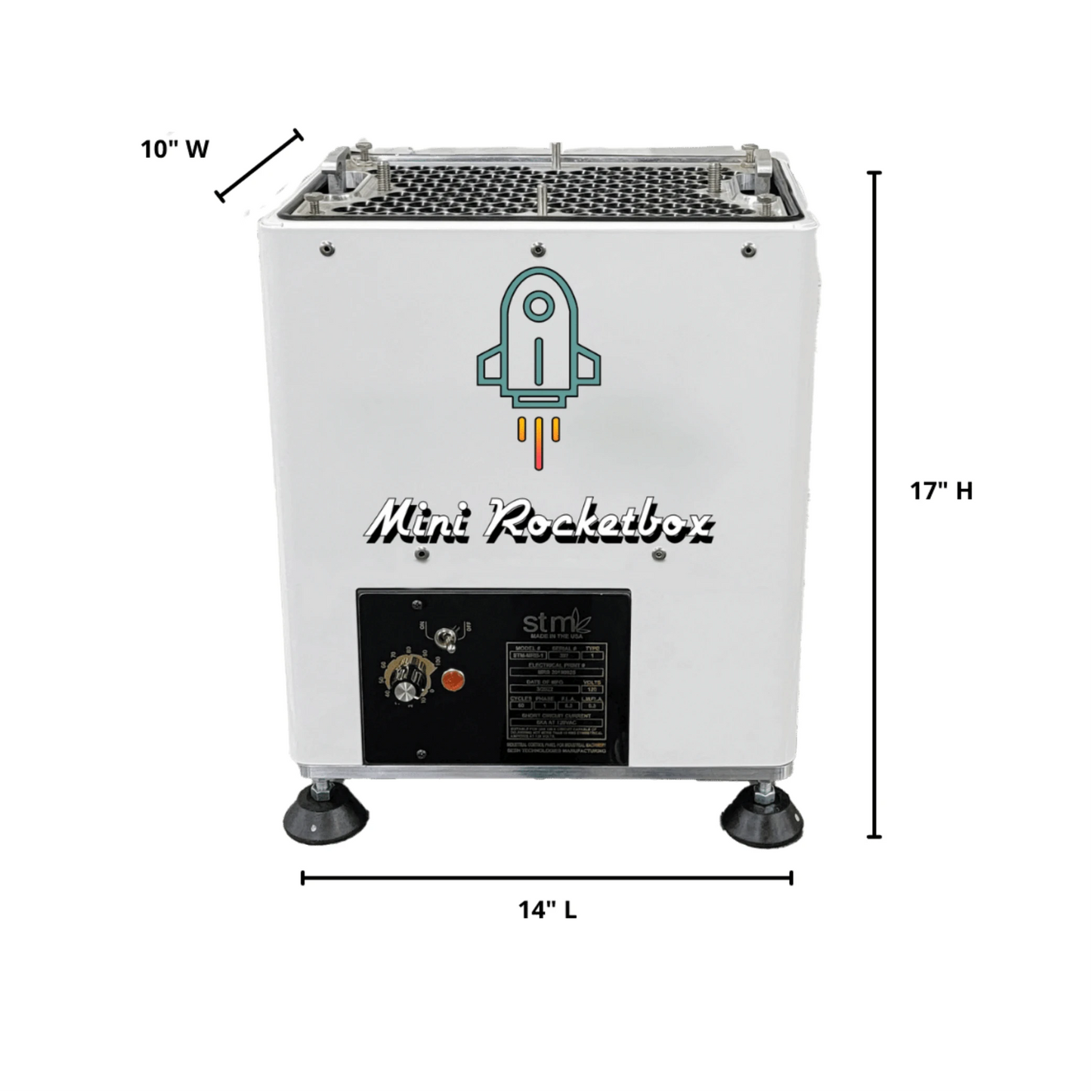 STM Mini-RocketBox PLUS+ Pre-Roll Machine (72-Cone)  Dimensions