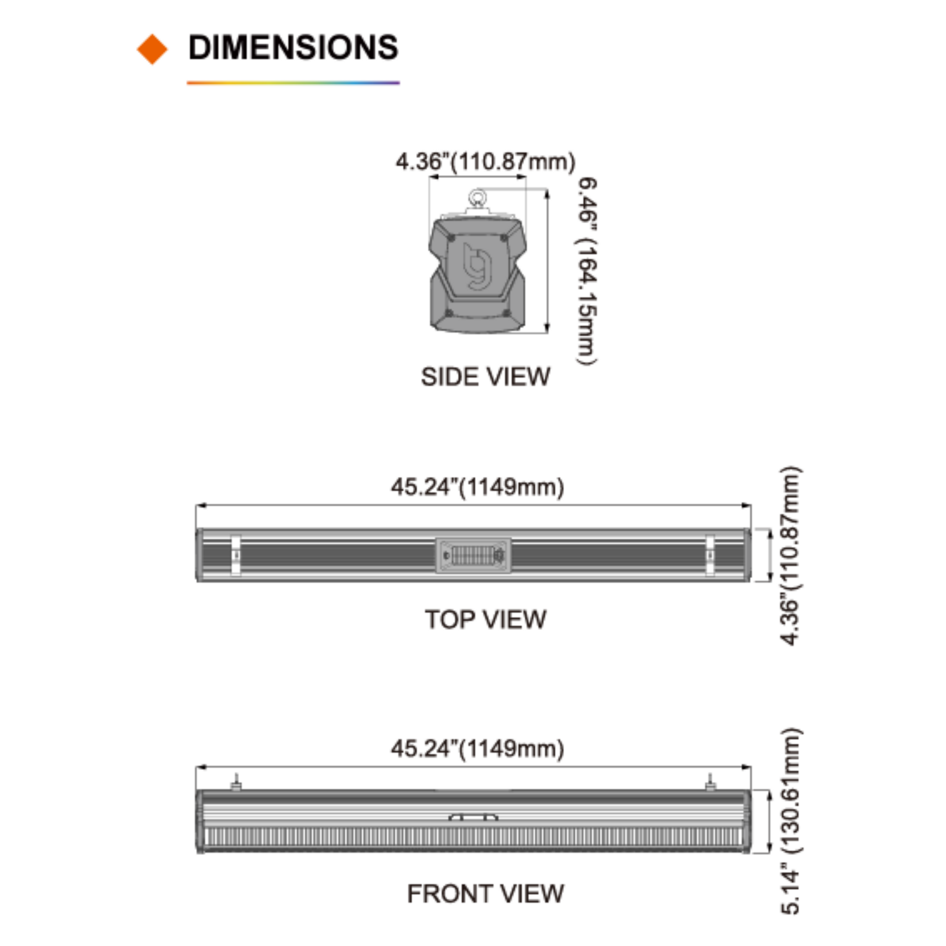 ThinkGrow Model-I 720W dimensions