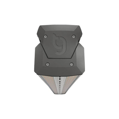 ThinkGrow Model-I LED grow light, end cap view of the V-shaped bar