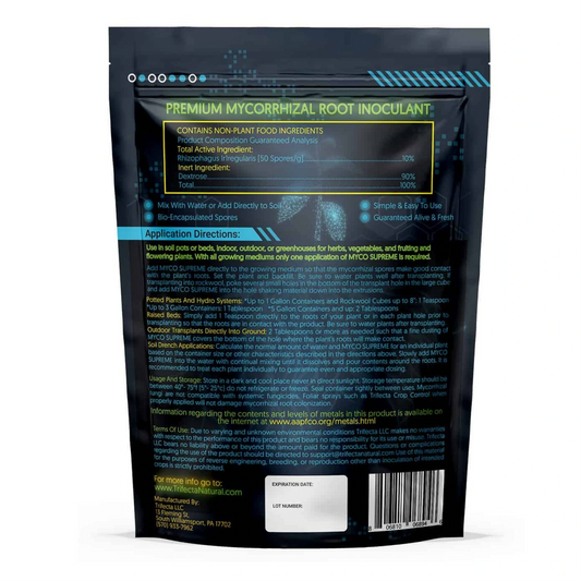 Trifecta Myco Supreme Mycorrhizal Inoculant 6oz back