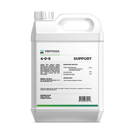 Ventana Plant Science - Support 4-0-0 (Cal-Mag + Secondary Macros) - Bottle Back